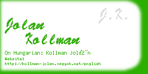 jolan kollman business card